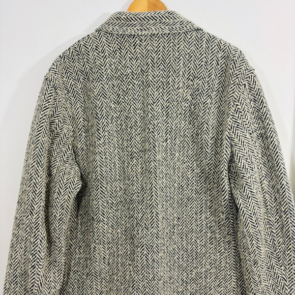 Todd Snyder Italian Wool Cream Herringbone Walking Chore Jacket Men Size Medium - Picture 5 of 11